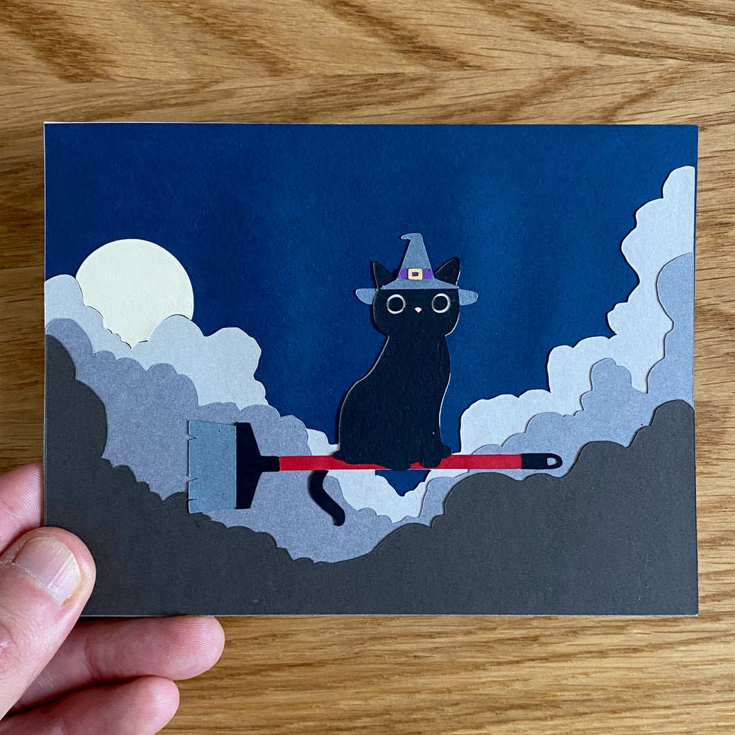 Cat Witch Card (Updated Clouds)