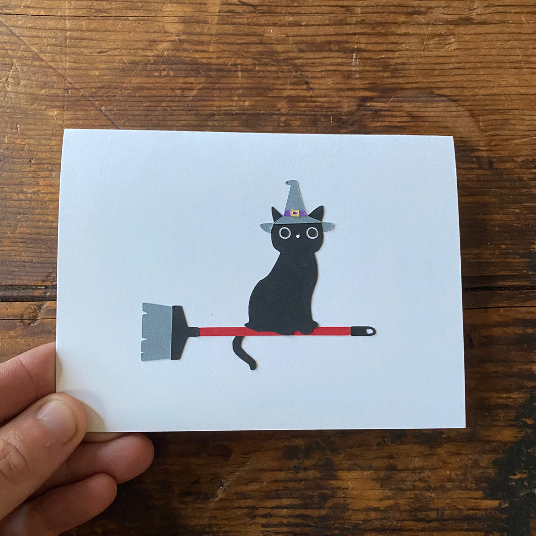Cat Witch Card (Original White)