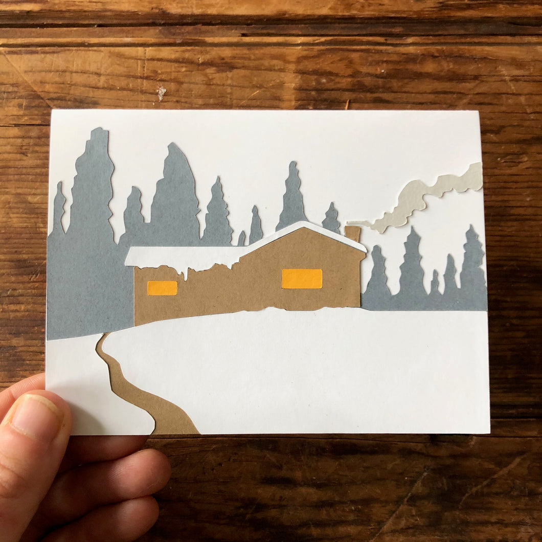 Snowy Cabin Card